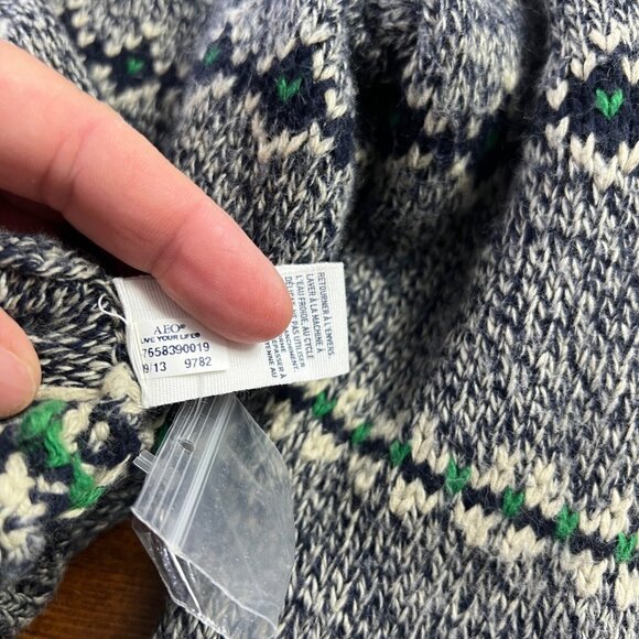 American Eagle Henley Sweater Mens Size Medium Athletic Fit Rabbit Hair Blend - Picture 5 of 9